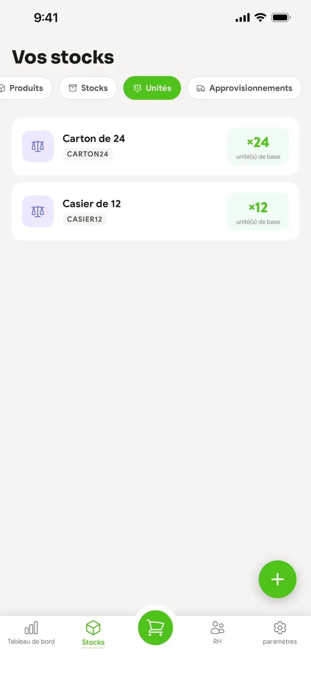 Unités de vente : carton de 24, casier de 12